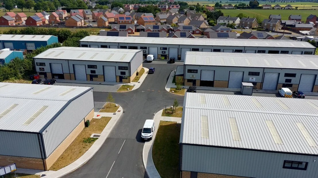 Secure yard with industrial units